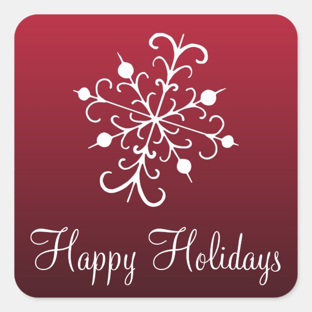 Red Snowflake Stickers (Front)