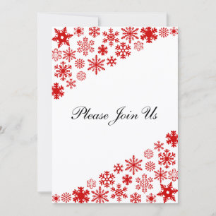 Red Snowflakes 5x7 Invitation Template