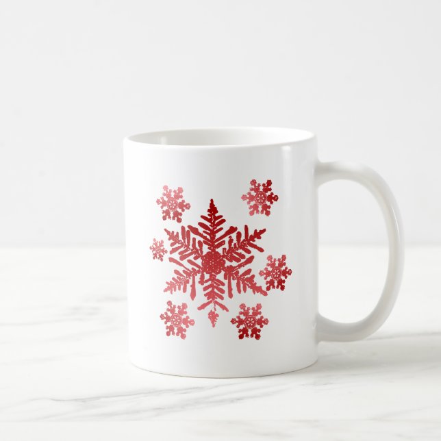 Red Snowflakes Coffee Mug (Right)