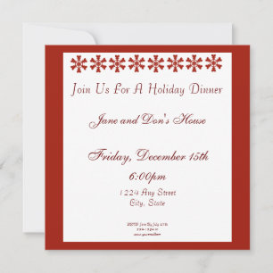 Red Snowflakes Invitation