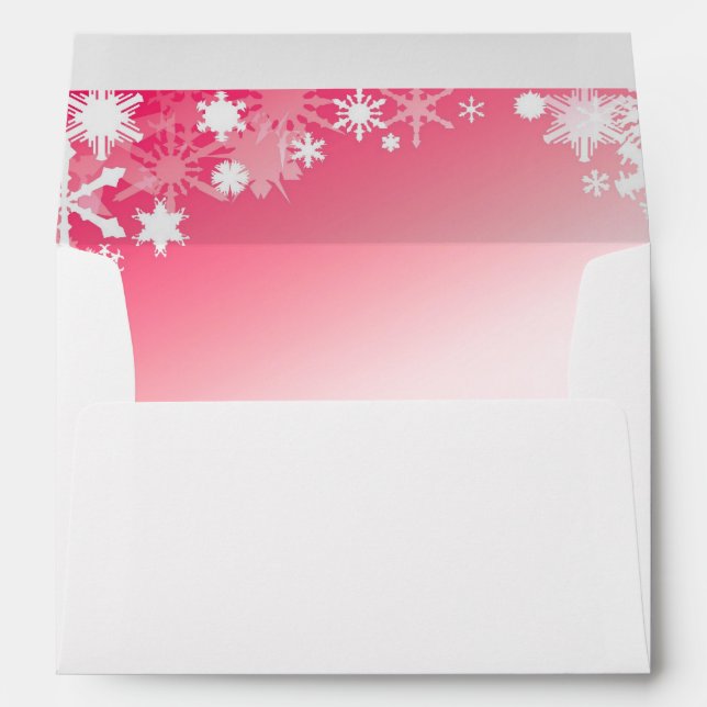 Red Snowflakes Invitation Envelope (Back (Bottom))