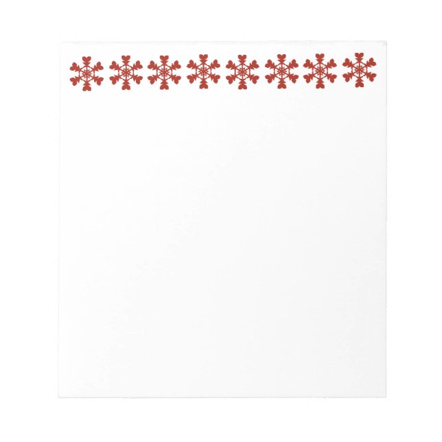 Red  Snowflakes Notepad (Front)
