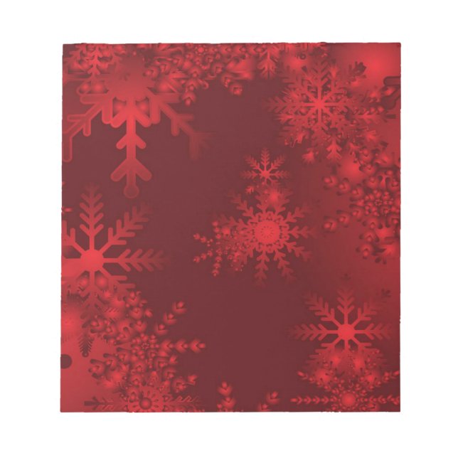 Red Snowflakes Notepad (Front)