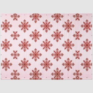 Red Snowflakes Pink Christmas Tissue Paper