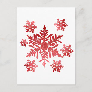 Red Snowflakes Postcard