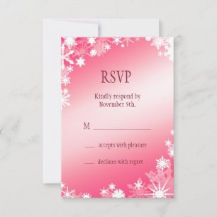 Red Snowflakes RSVP Card