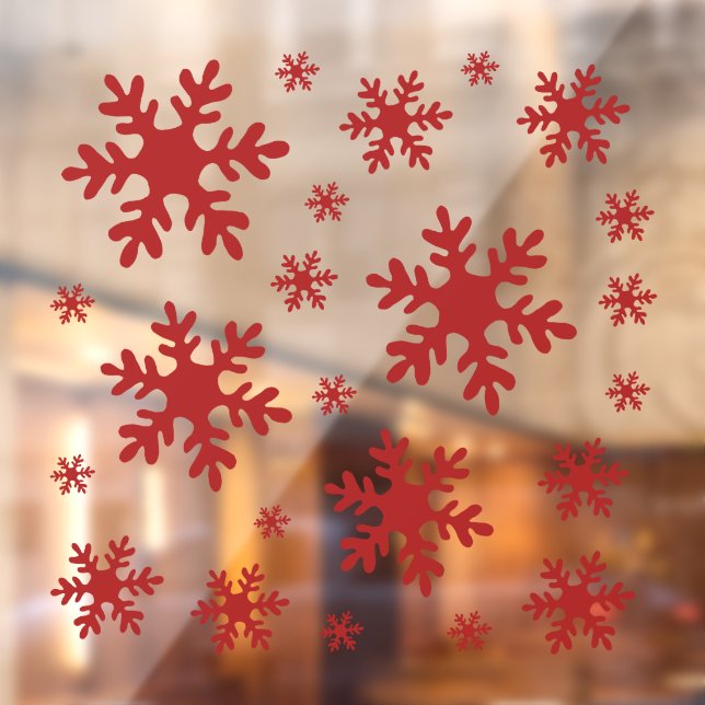 Red Snowflakes Snow Winter Christmas Holidays (Sheet 2)