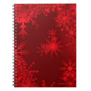 Red Snowflakes Spiral Notebook