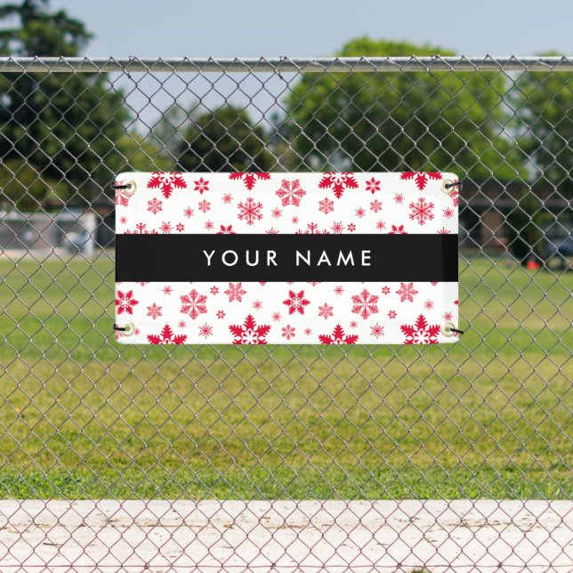 Red Snowflakes, Your name, Personalise Banner (Insitu)