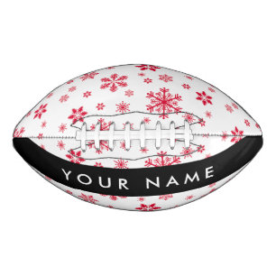 Red Snowflakes, Your name, Personalise Football