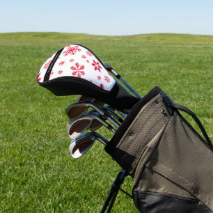 Red Snowflakes, Your name, Personalise Golf Head Cover