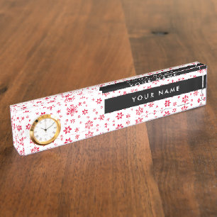 Red Snowflakes, Your name, Personalise Nameplate