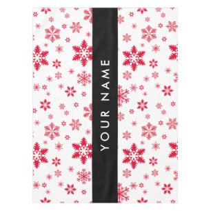Red Snowflakes, Your name, Personalise Tablecloth