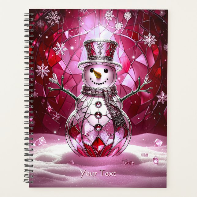 Red Snowman Snowflakes Holiday Planner (Front)