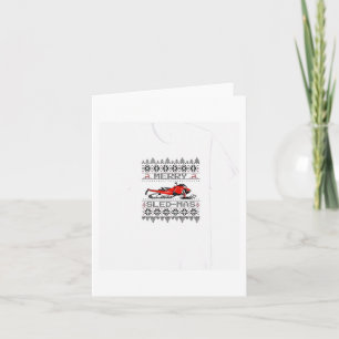 Red Snowmobile Holiday Sweater Merry Sledmas Ugly Card