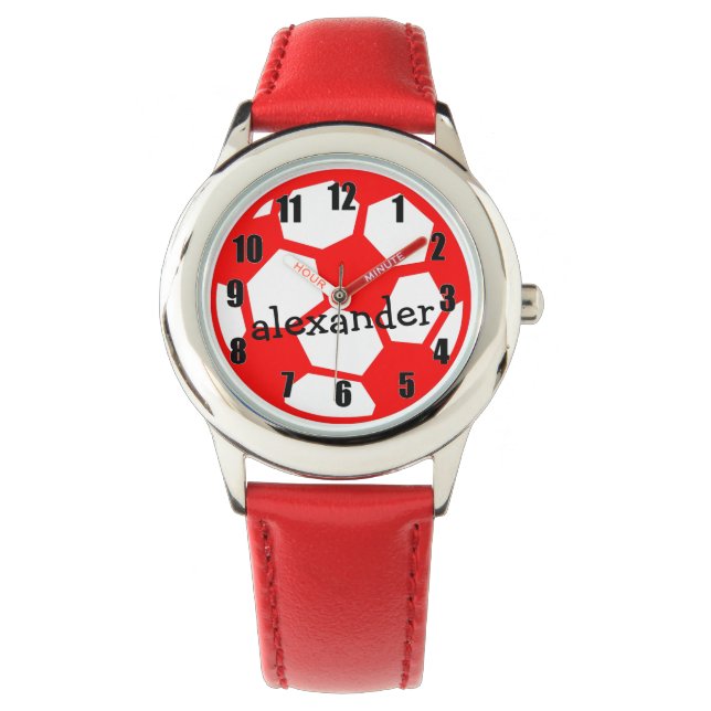 Red Soccer Ball and Name Watch (Front)