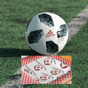 Red Soccer Ball Custom Birthday Party Paper Plate