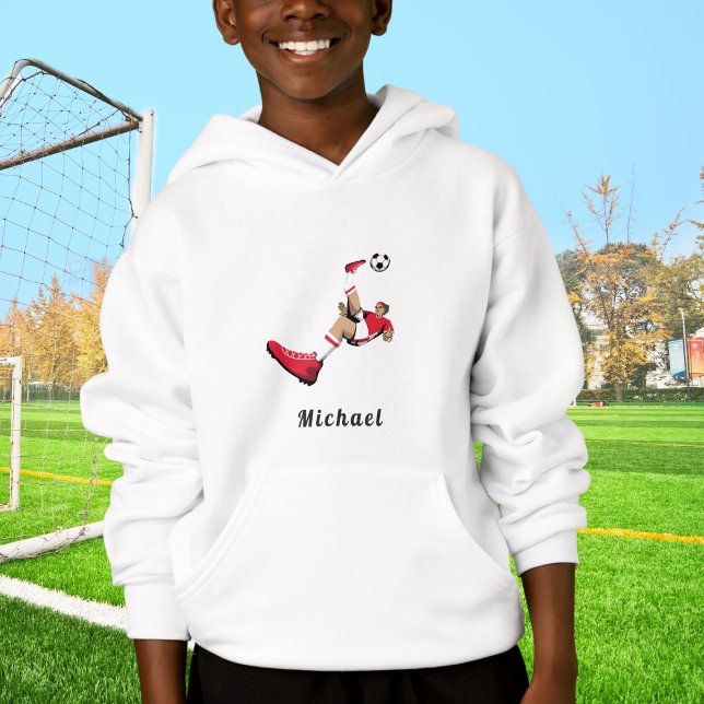 Red Soccer Player Illustration Silhouette Kid Name (Creator Uploaded)