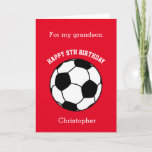 Red Soccer Sport 9th Birthday Card<br><div class="desc">A personalised red soccer 9th birthday card for son, grandson, nephew, etc. You can easily personalise the front of this soccer birthday card with his name and age if it's a different age. The inside reads a birthday message, which you can easily edit as well. You can personalise the back...</div>