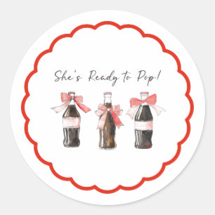Red Soda Baby Ready to POP 3" Round Sticker