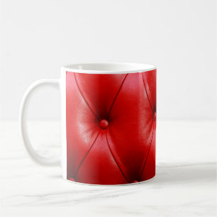 Red sofa leather texture coffee mug