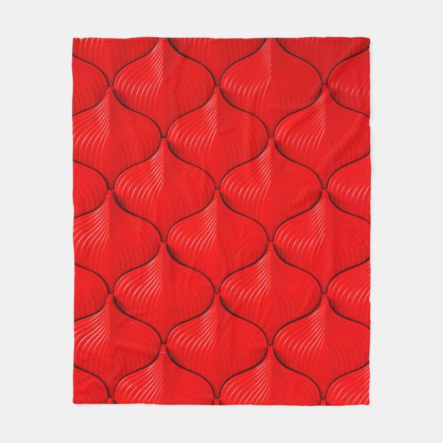 Red sofa leather texture fleece blanket (Front)