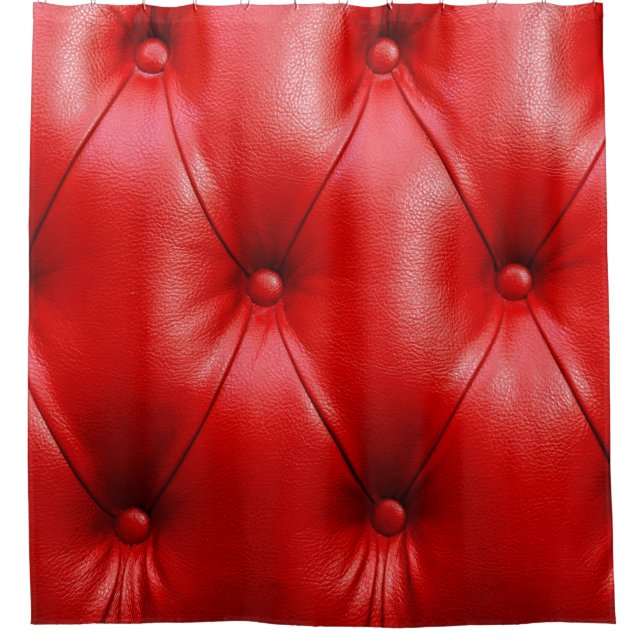 Red sofa leather texture shower curtain (Front)