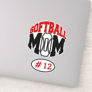 Red Softball Mum Contour
