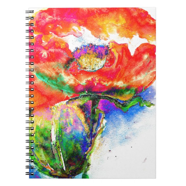 Red Solar Poppy Notebook (Front)