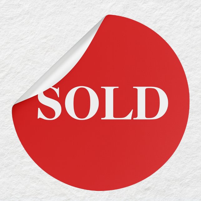 Red SOLD Label Bold Business Sticker (Creator Uploaded)