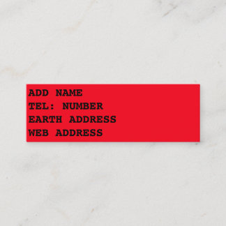 Red solid colour business card