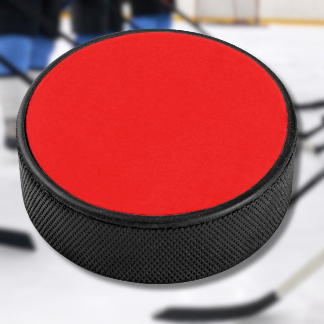 Red Solid Colour | Classic | Elegant | Trendy  Hockey Puck (Creator Uploaded)