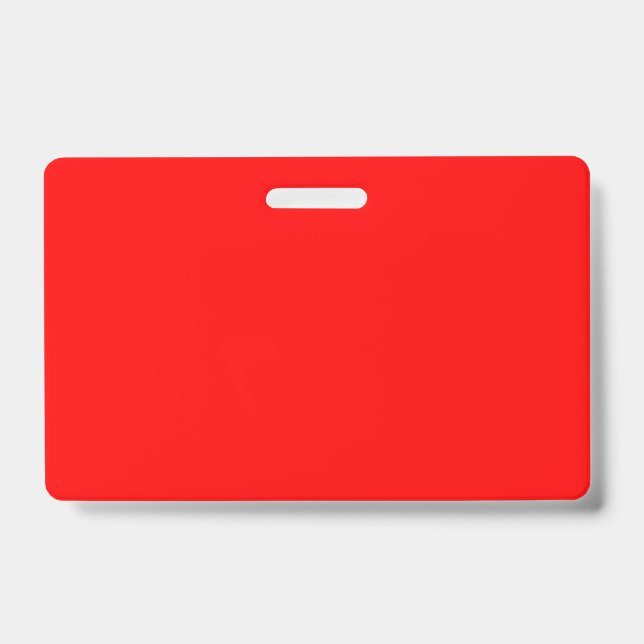 Red Solid Colour | Classic | Elegant | Trendy  ID Badge (Front)