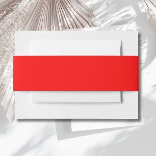 Red Solid Colour   Classic   Elegant   Trendy  Invitation Belly Band