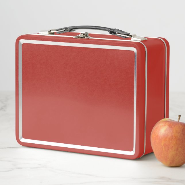 Red Solid Colour Metal Lunch Box (In Situ)