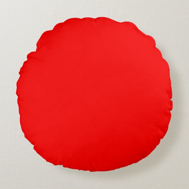 Red solid colour round cushion (Front)