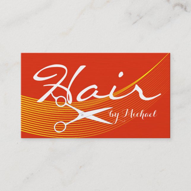 Red Solid Hair Stylist Appointment #5 Card (Front)