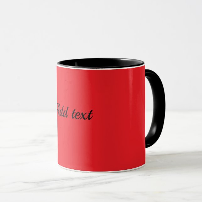 Red, solid red TEMPLATE, personalise, Mug (Front Right)