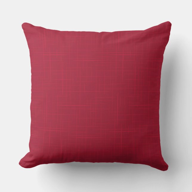 red solid textured pattern with strokes cushion (Front)