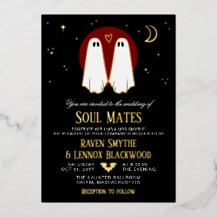 Red Soul Mates Halloween Ghost Wedding