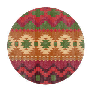 red southwest pattern - western abstract art cutting board