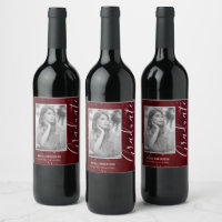 Red Space Glitter Personalised Photo Graduation