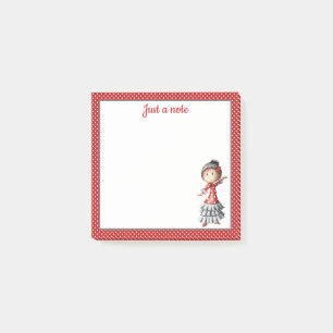 Red Spanish Sevillana Flamenco Dancer Personalised Post-it Notes