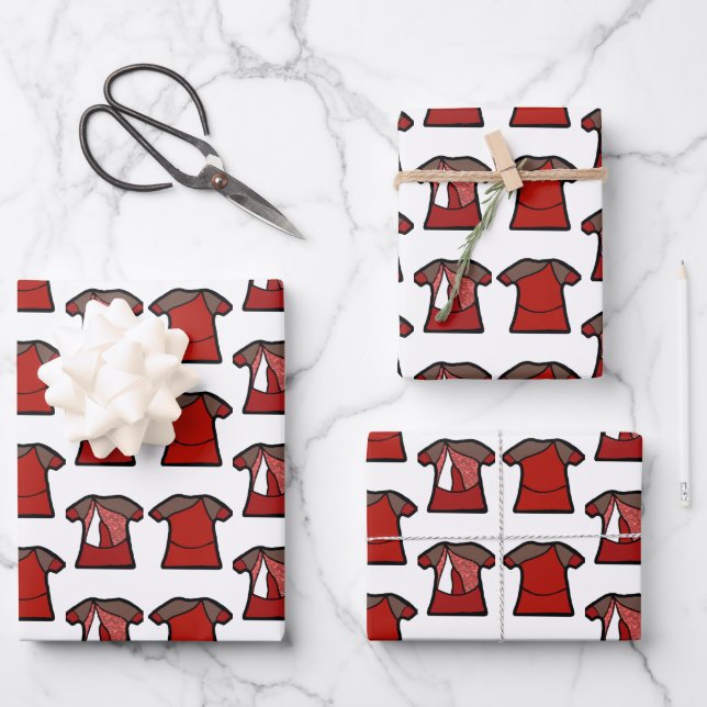 Red Spark Dancer Wrapping Paper Sheet (Front)