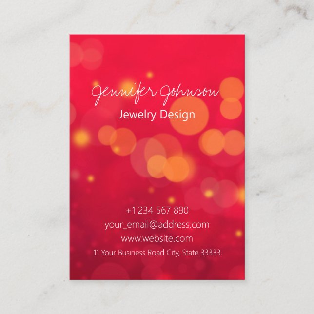Red Sparkle Business Card (Front)