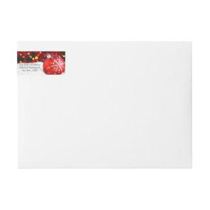 Red Sparkle Christmas Ornament Snow Wrap Around Label