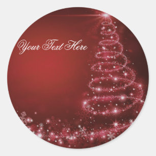 Red Sparkle Christmas Tree Sticker