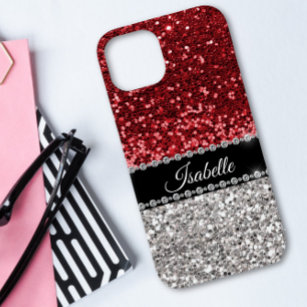 Red Sparkle Glam Bling Personalised Galaxy S4 Case
