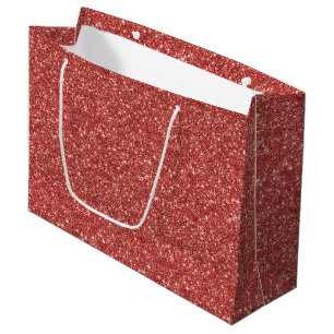 Red Sparkle Glitter Christmas Large Gift Bag