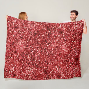 Red Sparkle Glitter Fleece Blanket